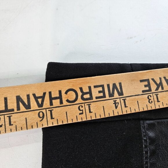 Ann Taylor Loft Women Skirt 8 Medium Black Faux Vegan Leather Short Midi Zipper - Picture 7 of 8